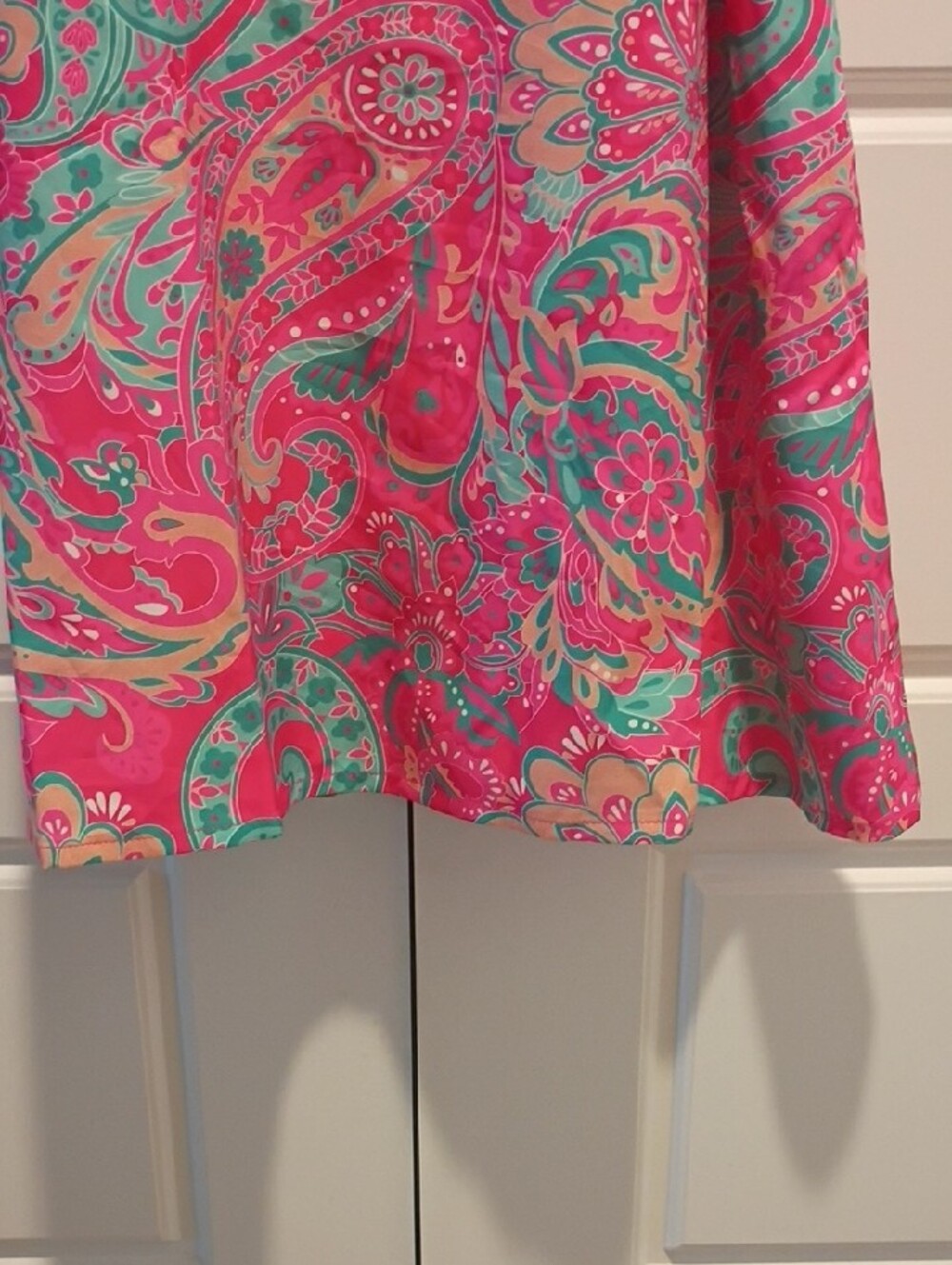 Women's Bright Pink Paisley Summer Dress - Picture 4 of 4